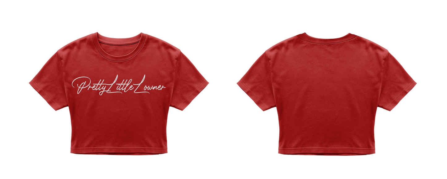 PrettyLittleLowner Cursive Crop Tee(Tight)