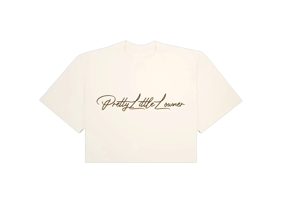 PrettyLittleLowner Cursive Crop Tee(Loose)