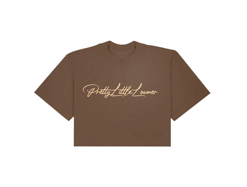 PrettyLittleLowner Cursive Crop Tee(Loose)