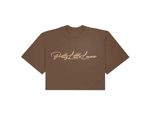 PrettyLittleLowner Cursive Crop Tee(Loose)