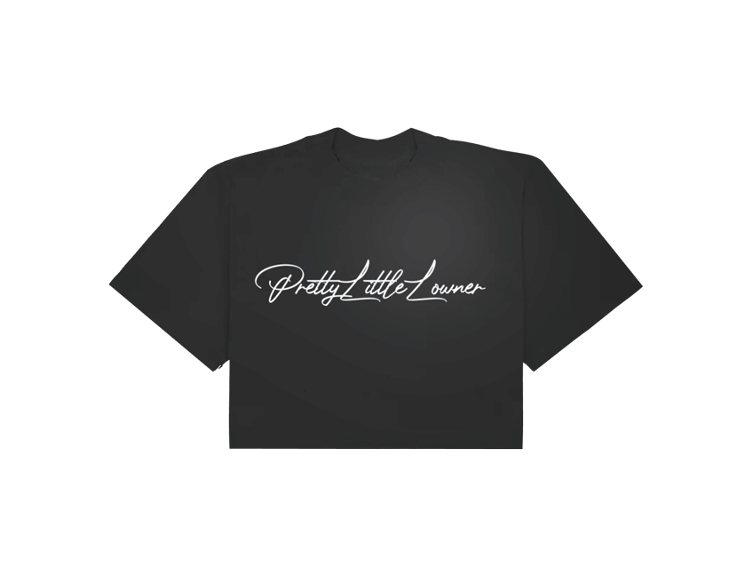 PrettyLittleLowner Cursive Crop Tee(Loose)