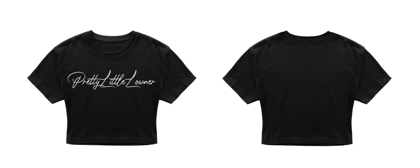 PrettyLittleLowner Cursive Crop Tee(Tight)