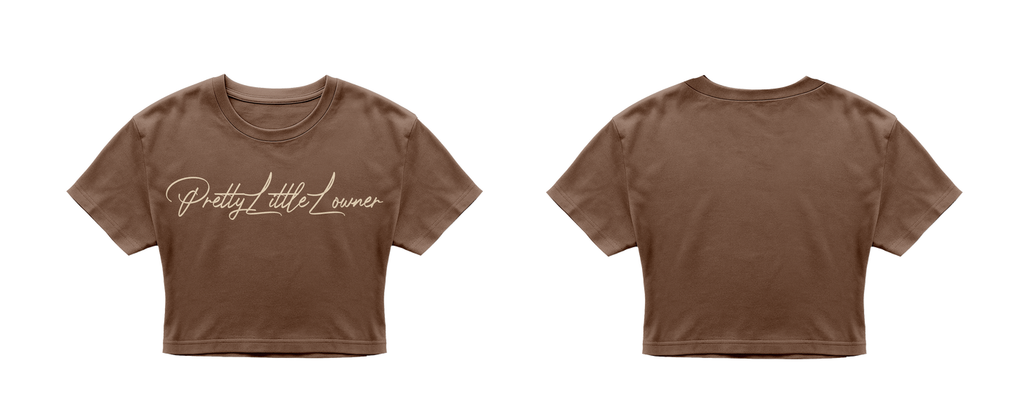 PrettyLittleLowner Cursive Crop Tee(Tight)